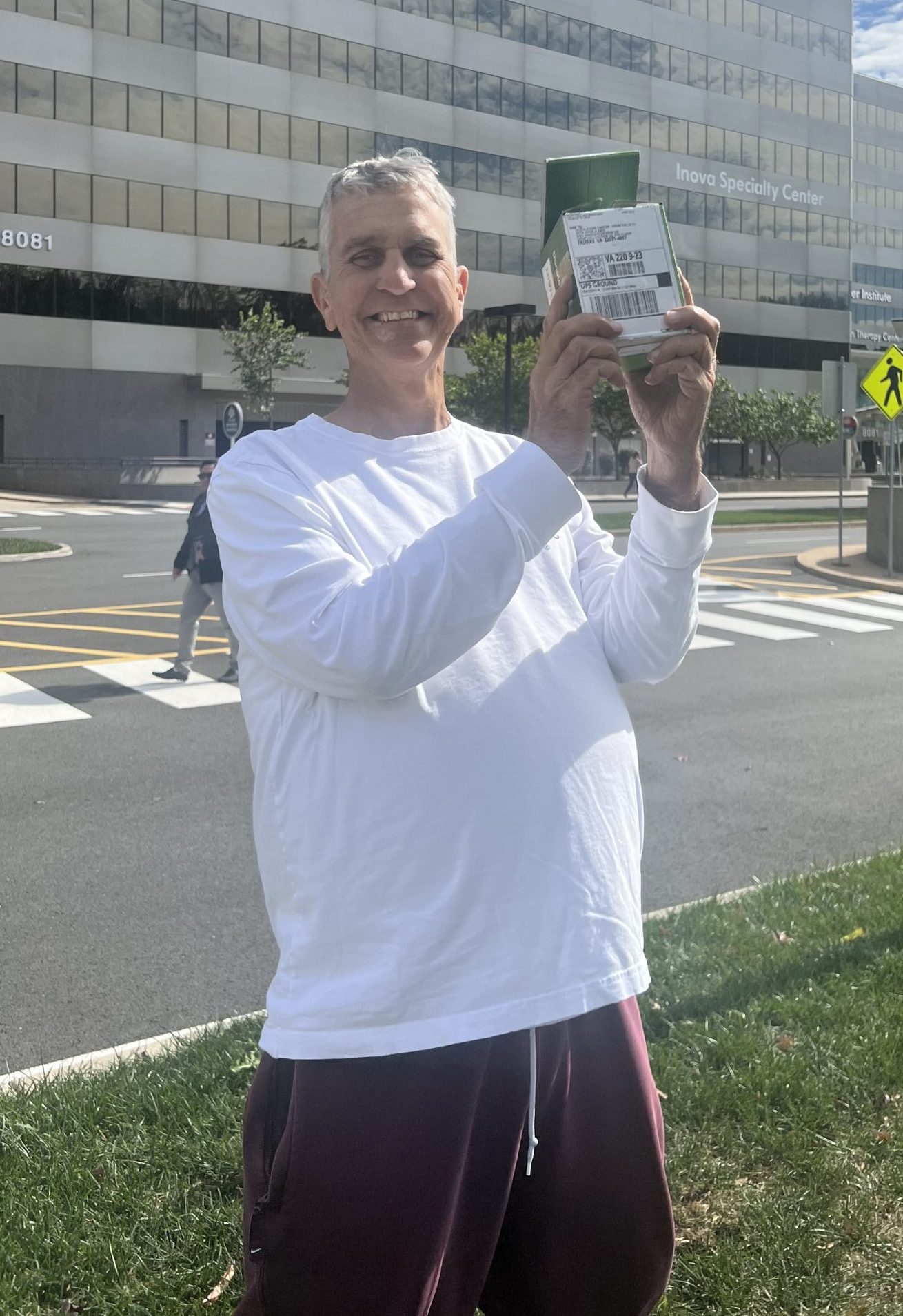 Photo of Jeff Boyd on the day he received his first doses of Tabrecta from RemediChain